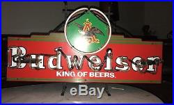 Rare Vintage Anheuser Busch Budweiser King of Beers Neon Light Sign 31