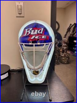 Rare Vintage Bud Ice Hockey Mask Neon Sign IT WORKS