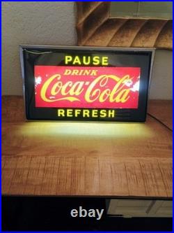 Rare Vintage Coca Cola Light Up Sign Pause Refresh Hanover Neon