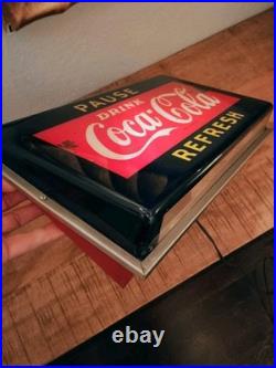 Rare Vintage Coca Cola Light Up Sign Pause Refresh Hanover Neon