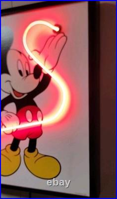Rare Vintage Disney Light Up Real Neon Sign Mickey Mouse By Neonetics 1993