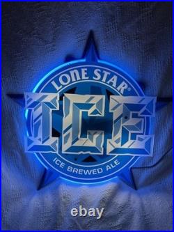 Rare Vintage Lone Star Light Beer Bar Lighted Neon Plastic Sign Working