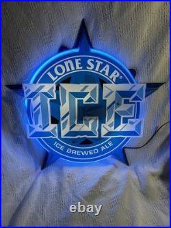 Rare Vintage Lone Star Light Beer Bar Lighted Neon Plastic Sign Working