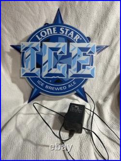 Rare Vintage Lone Star Light Beer Bar Lighted Neon Plastic Sign Working