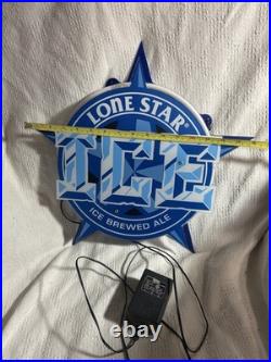 Rare Vintage Lone Star Light Beer Bar Lighted Neon Plastic Sign Working