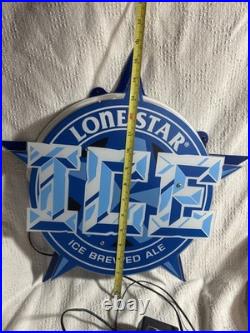 Rare Vintage Lone Star Light Beer Bar Lighted Neon Plastic Sign Working