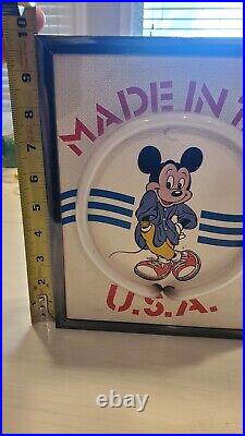 Rare Vintage Mickey Mouse Made In The USA Neon Lighted Counter Wall Sign