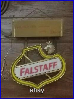 Rare Vintage Miniature 12 x 9.5 Falstaff Beer Neon Sign Working Condition