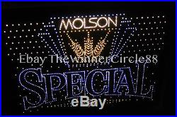 Rare Vintage Molson SPECIAL Fiber Optic Moving Beer Bar Mancave Light Sign