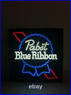 Rare Vintage Pabst Blue Ribbon Beer Pbr Lighted Sign 17 Neo Neon Display Bar