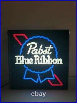 Rare Vintage Pabst Blue Ribbon Beer Pbr Lighted Sign 17 Neo Neon Display Bar