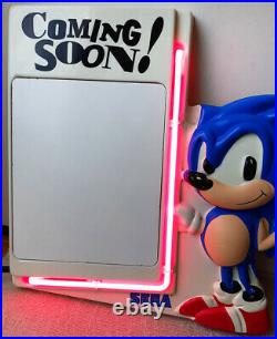 Rare Vintage Sega Sonic The Hedgehog Comming Soon Neon Sign Signboard