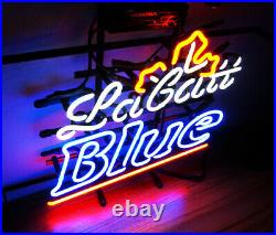 Real Glass Labatt BLUE Game Room Hand Made Neon Bar Sign Vintage 20''x14'