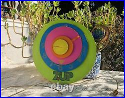 Retro Rare Vintage Seven-up 7up Neon Color Clock Sign 60's 7-up Working Tested