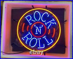 Rock N Roll Music Neon Light Sign Room Cave Handmade Glass Vintage Display