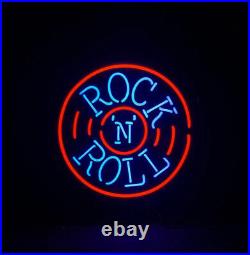 Rock N Roll Music Neon Light Sign Room Cave Handmade Glass Vintage Display