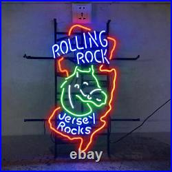 Rolling Rock Jersey Rocks Custom Neon Light Sign Vintage Handmade Artwork 24