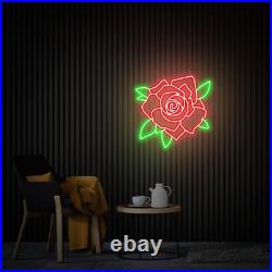 Rose LED Neon Sign 24x23.3 Light Man Cave Display Vintage Wall Decor Rose LED Neon Sign 24x23.3 Light Man Cave Display Vintage Wall Decor