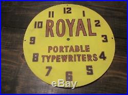 Royal Typewriter NEON CLOCK FACE Sign Portable Vintage Advertising Part NOS