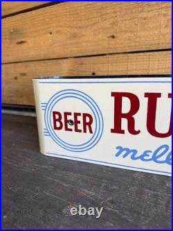 Ruppert Beer Old Porcelain Advertising Sign Dbl Sided Neon Can Vintage Signs