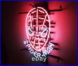 SPIDER MAN Neon Light Sign Glass Vintage Bar Room Wall Lamp