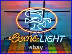 San Francisco 49 ers Coors Light Neon Sign Vintage Decor Beer Cave Lamp