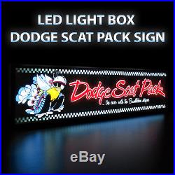 Scat Pack Light Box Vintage Neon Style Sign Super Bee Dodge Classic Muscle