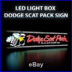 Scat Pack Light Box Vintage Neon Style Sign Super Bee Dodge Classic Muscle