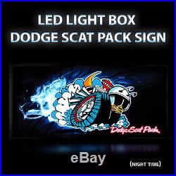 Scat Pack Light Box Vintage Neon Style Sign Super Bee Dodge Classic Muscle Large