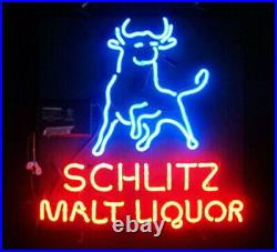 Schlictz Malt Liquor Custom Neon Sign Vintage Real Glass Display