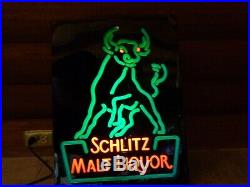Schlitz Beer Sign Lighted Neo-neon Beer Sign Vintage Malt Liquor Bull