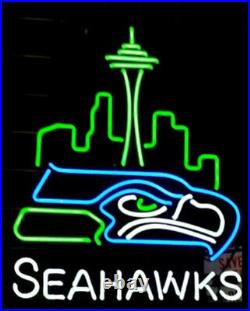 Seattle City Go Seahawks Glass Neon Sign Vintage Artwork Garage Room Decor