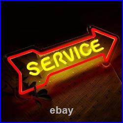 Service Flex Neon Sign 26x8 Light Man Cave Vintage Car Garage Wall Decor