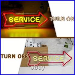 Service Flex Neon Sign 26x8 Light Man Cave Vintage Car Garage Wall Decor