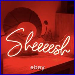 Sheesh Neon Sign 20x7 Light Man Cave Room Display Vintage Wall Decor Sheesh Neon Sign 20x7 Light Man Cave Room Display Vintage Wall Decor