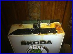 Skoda Auto Car Dealer Garage Vintage Light Box Sign Nt Porcelain Neon Oil Gas