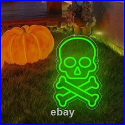 Skull Flex Neon Sign 24x12 Light Man Display Vintage Gaming Room Wall Decor