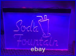 Soda Fountain Neon Sign Jantec 12 x 18 Vintage Look Hot Pink With Some Blue Soda Fountain Neon Sign Jantec 12 x 18 Vintage Look Hot Pink With Some Blue