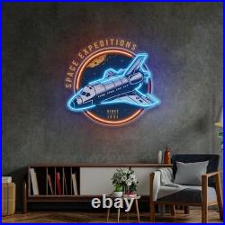 Space Expeditions Neon Sign 24x22 Light Man Cave Vintage Kids Room Art Decor