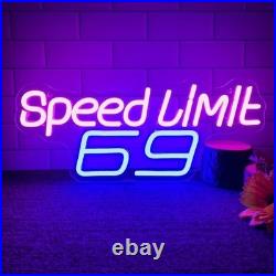 Speed Limit 69 Flex Neon Sign 26x10 Light Man Cave Vintage Garage Wall Decor