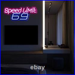 Speed Limit 69 Flex Neon Sign 26x10 Light Man Cave Vintage Garage Wall Decor