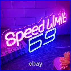 Speed Limit 69 Flex Neon Sign 26x10 Light Man Cave Vintage Garage Wall Decor