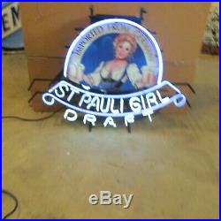 St Pauli Girl Imported German Beer Neon Light Sign Vintage Authentic Made in USA