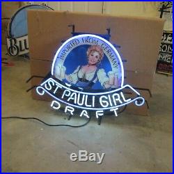 St Pauli Girl Imported German Beer Neon Light Sign Vintage Authentic Made in USA