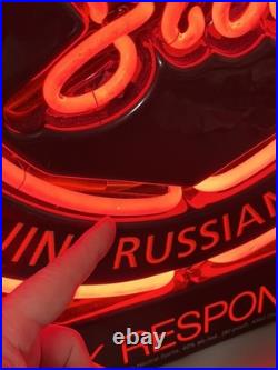 Stoli Genuine Russian Vodka Glass Tube Neon Light Display Sign VTG 20x17