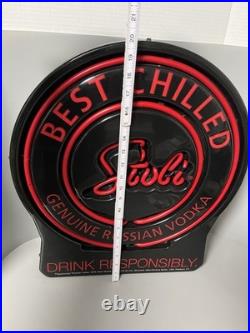 Stoli Genuine Russian Vodka Glass Tube Neon Light Display Sign VTG 20x17