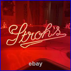 Stroh's Beer Neon Franceformer Hanging Bar Light Sign Vintage 24
