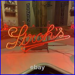 Stroh's Beer Neon Franceformer Hanging Bar Light Sign Vintage 24