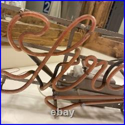Stroh's Beer Neon Franceformer Hanging Bar Light Sign Vintage 24