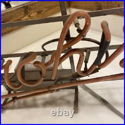 Stroh's Beer Neon Franceformer Hanging Bar Light Sign Vintage 24